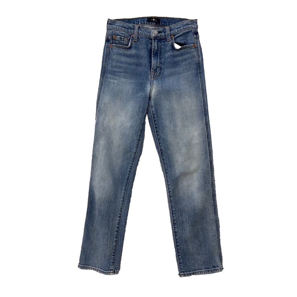 7 For All Mankind High Waist Light Wash Cotton Jeans Size 25